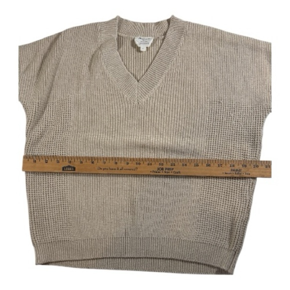Maison 123 short sleeve Sweater Womens Size M gold thread Minimalist earthy - Picture 2 of 6